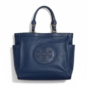 Tory Burch Blue Leather Tote